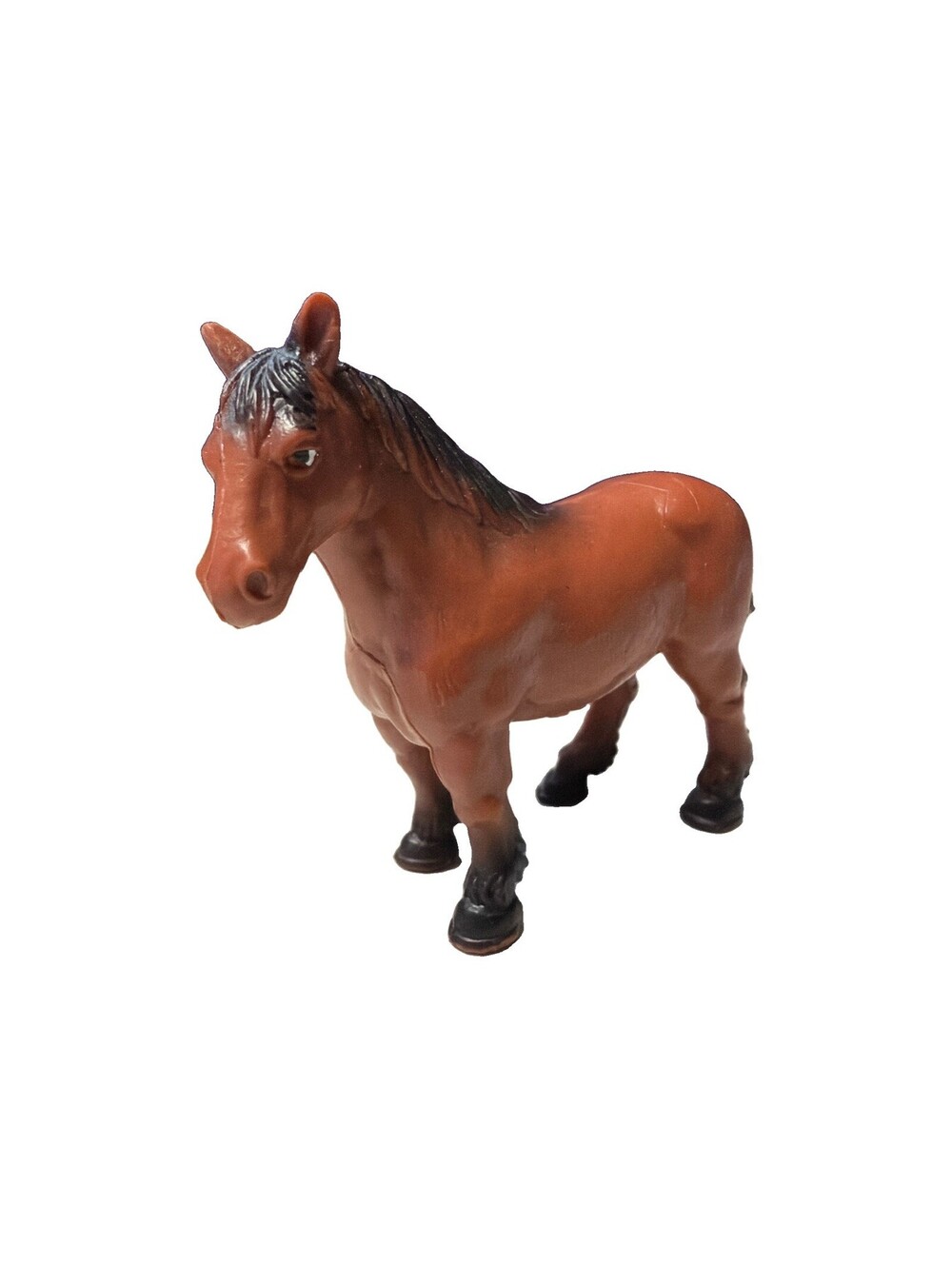Vintage Bullyland Stallion Brown Draft Horse Made In Germany Collectible Toy